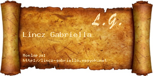 Lincz Gabriella névjegykártya